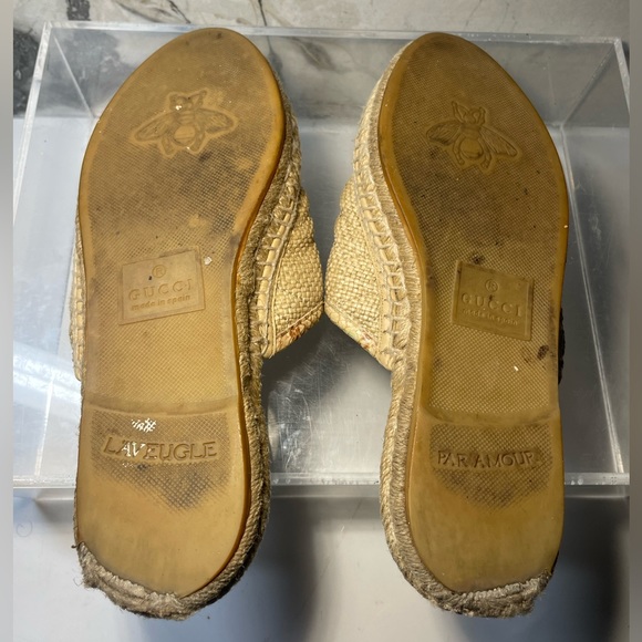 GUCCI double cloth mules sz 35 made in spain - Picture 13 of 16